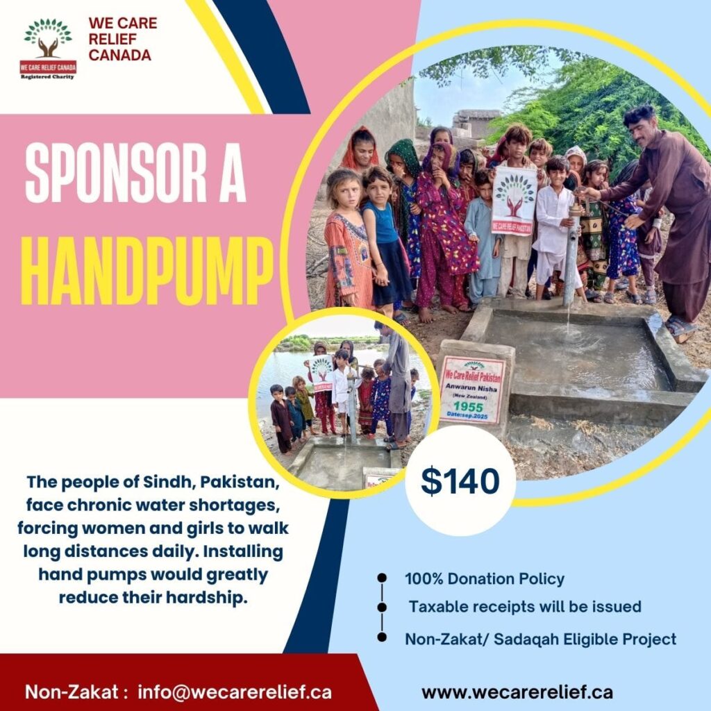 We Care Relief Canada Home Page | Muslim Charity sponsor hand pump