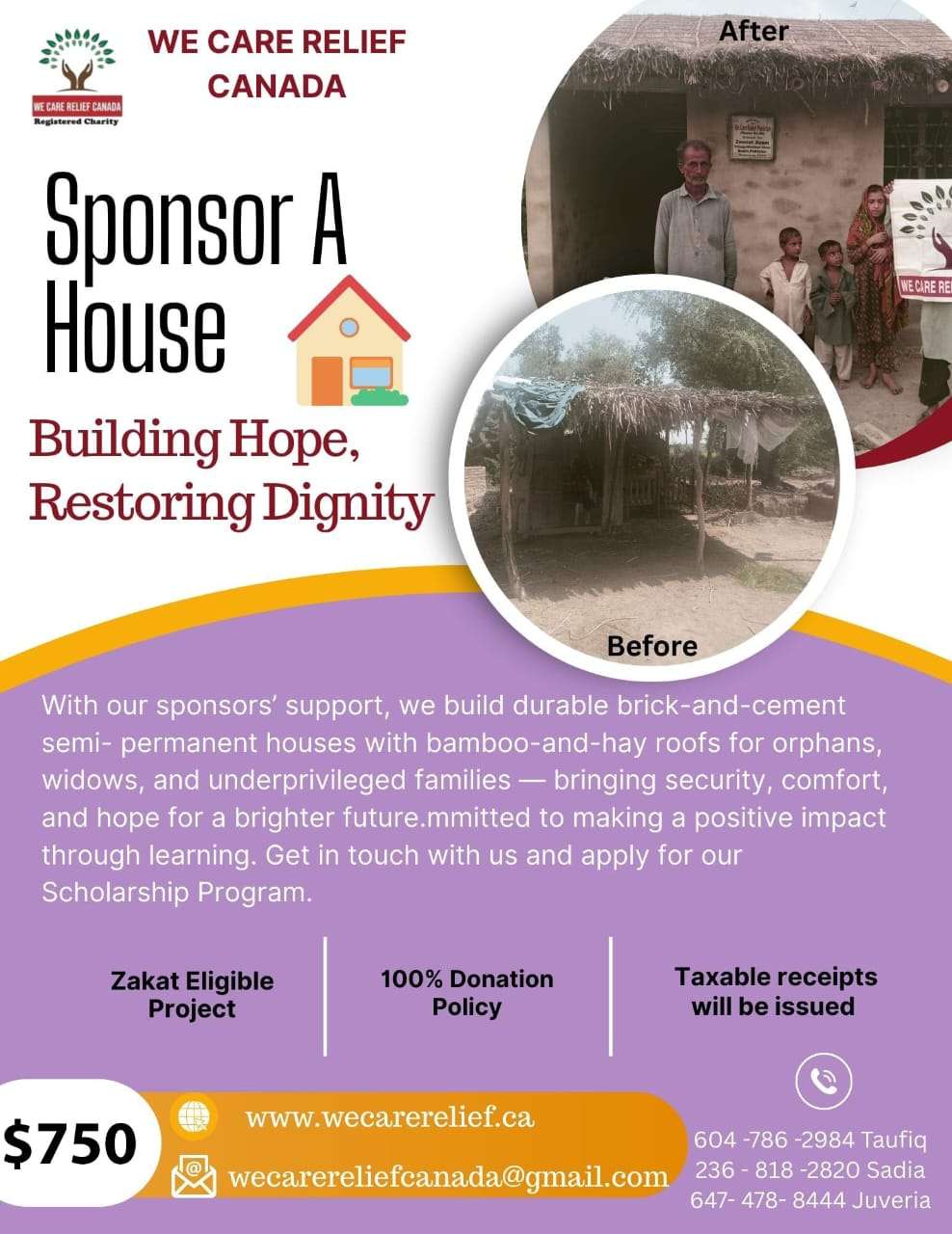 We Care Relief Canada Home Page | Muslim Charity houses