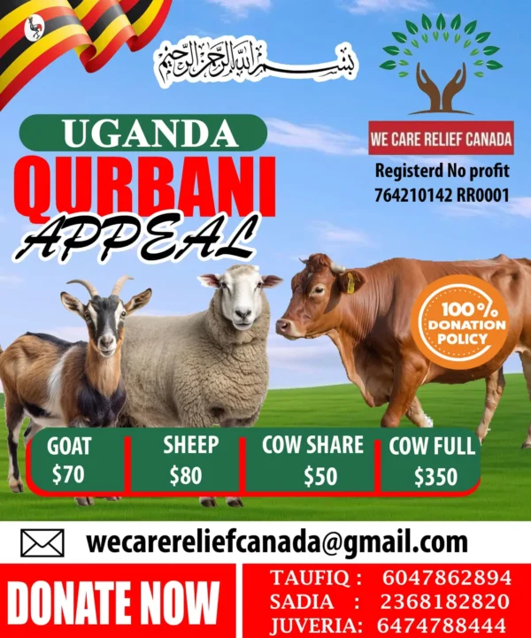 qurbani appeal for uganda poster price list and donate now contact