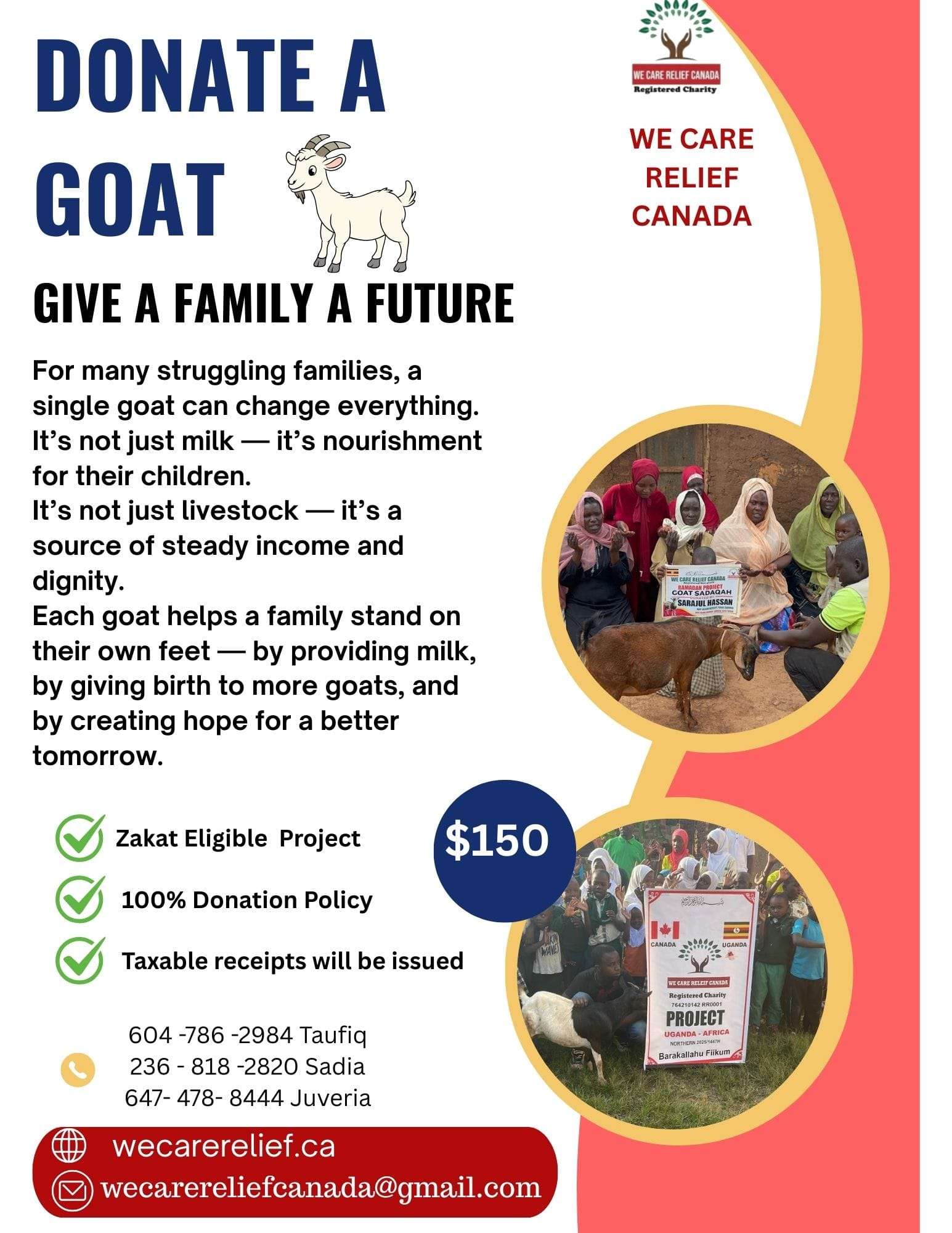 We Care Relief Canada Home Page | Muslim Charity donate a goat