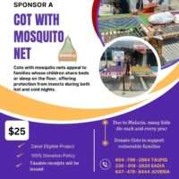 sponsor a cot with mosquito net
